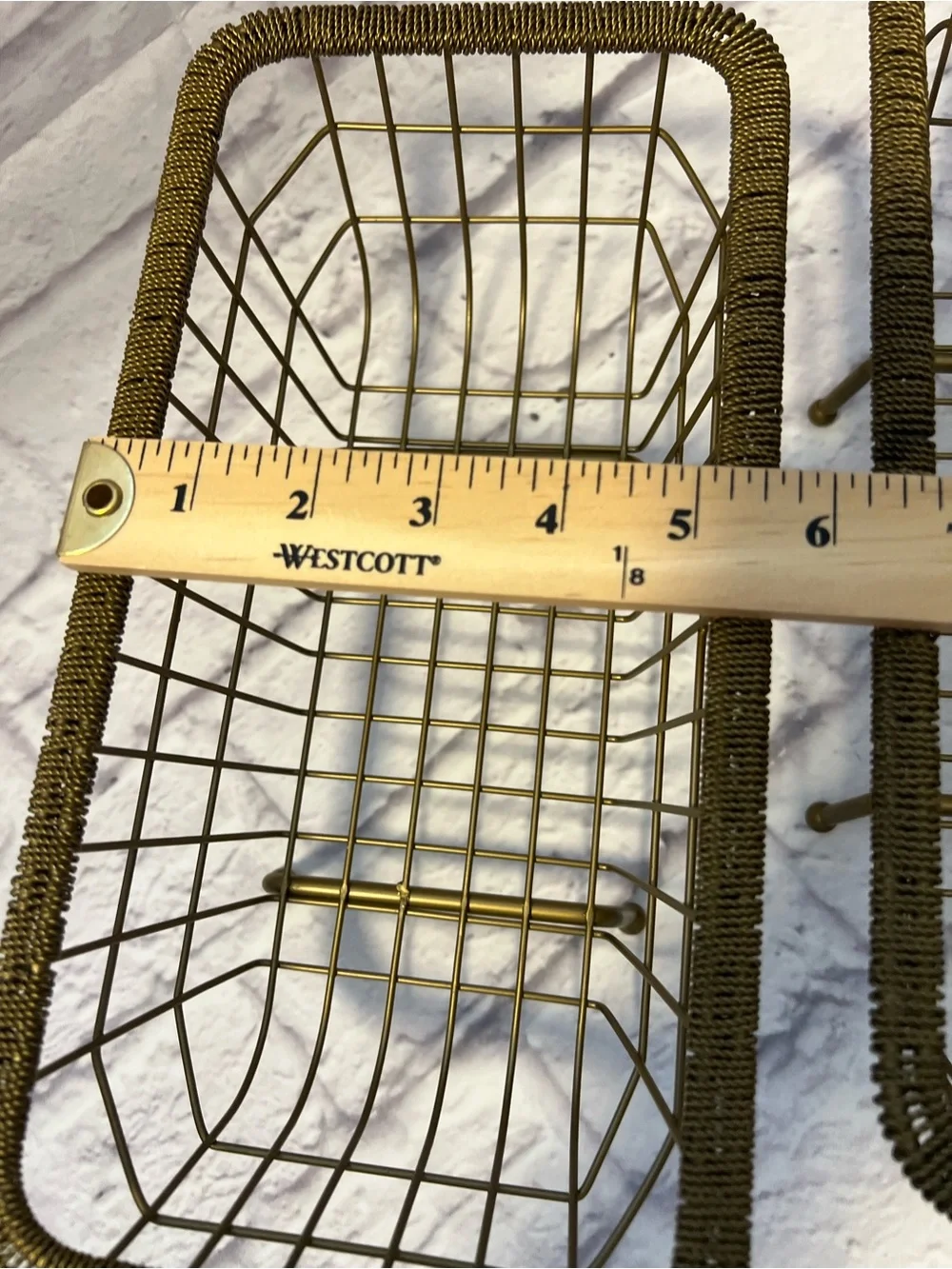 Gold Wire Storage Baskets - Set of 2